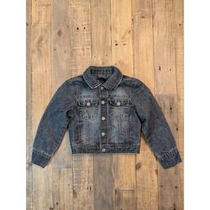 VTG Squeeze Original Denim Girls‎ Jacket Dark Stone Wash Size L 6 Y2K